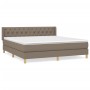 Cama box spring con colchón tela gris taupe 160x200 cm de vidaXL, Camas y somieres - Ref: Foro24-3130525, Precio: 531,76 €, D...