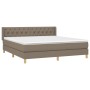 Cama box spring con colchón tela gris taupe 160x200 cm de vidaXL, Camas y somieres - Ref: Foro24-3130525, Precio: 531,76 €, D...
