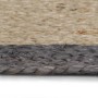 Alfombra hecha a mano de yute con borde gris oscuro 210 cm en Alfombras | Comprar online en Foru.es