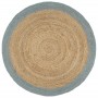 Alfombra hecha a mano de yute con borde verde oliva 180 cm en Alfombras | Comprar online en Foru.es