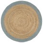 Alfombra hecha a mano de yute con borde verde oliva 210 cm en Alfombras | Comprar online en Foru.es