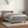 Cama box spring con colchón terciopelo gris claro 90x190 cm de vidaXL, Camas y somieres - Ref: Foro24-3130991, Precio: 292,42...