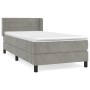 Cama box spring con colchón terciopelo gris claro 90x190 cm de vidaXL, Camas y somieres - Ref: Foro24-3130991, Precio: 292,42...