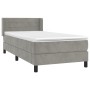 Cama box spring con colchón terciopelo gris claro 90x190 cm de vidaXL, Camas y somieres - Ref: Foro24-3130991, Precio: 292,42...