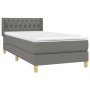 Cama box spring con colchón tela gris oscuro 90x190 cm de vidaXL, Camas y somieres - Ref: Foro24-3130474, Precio: 322,67 €, D...