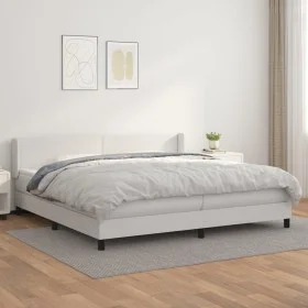 Cama box spring con colchón cuero sintético blanco 200x200 cm de vidaXL, Camas y somieres - Ref: Foro24-3130680, Precio: 591,...