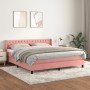 Cama box spring con colchón terciopelo rosa 160x200 cm de vidaXL, Camas y somieres - Ref: Foro24-3131152, Precio: 498,63 €, D...