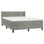 Cama box spring con colchón terciopelo gris claro 140x200 cm de vidaXL, Camas y somieres - Ref: Foro24-3131021, Precio: 448,4...