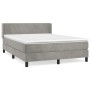 Cama box spring con colchón terciopelo gris claro 140x190 cm de vidaXL, Camas y somieres - Ref: Foro24-3130835, Precio: 464,1...