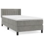 Cama box spring con colchón terciopelo gris claro 100x200 cm de vidaXL, Camas y somieres - Ref: Foro24-3131063, Precio: 334,4...