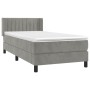Cama box spring con colchón terciopelo gris claro 100x200 cm de vidaXL, Camas y somieres - Ref: Foro24-3131063, Precio: 334,4...