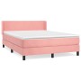 Cama box spring con colchón terciopelo rosa 140x200 cm de vidaXL, Camas y somieres - Ref: Foro24-3130846, Precio: 441,19 €, D...