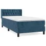 Box spring bed with dark blue velvet mattress 90x190 cm by vidaXL, Beds and slatted bases - Ref: Foro24-3131115, Price: 317,7...