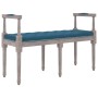 Banco de terciopelo azul 110x40x70 cm en Bancos | Comprar online en Foru.es