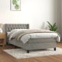 Cama box spring con colchón terciopelo gris claro 90x190 cm de vidaXL, Camas y somieres - Ref: Foro24-3131117, Precio: 311,89...
