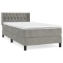 Cama box spring con colchón terciopelo gris claro 90x190 cm de vidaXL, Camas y somieres - Ref: Foro24-3131117, Precio: 311,89...