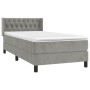 Cama box spring con colchón terciopelo gris claro 90x190 cm de vidaXL, Camas y somieres - Ref: Foro24-3131117, Precio: 311,89...