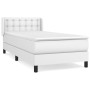 Cama box spring con colchón cuero sintético blanco 90x190 cm de vidaXL, Camas y somieres - Ref: Foro24-3130758, Precio: 304,7...