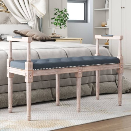 Banco de terciopelo gris oscuro 110x40x70 cm en Bancos | Comprar online en Foru.es