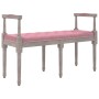 Banco de terciopelo rosa 110x40x70 cm en Bancos | Comprar online en Foru.es