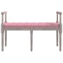 Banco de terciopelo rosa 110x40x70 cm en Bancos | Comprar online en Foru.es