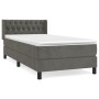 Cama box spring con colchón terciopelo gris oscuro 90x200 cm de vidaXL, Camas y somieres - Ref: Foro24-3131118, Precio: 311,5...