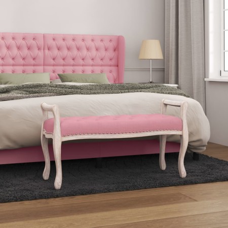 Banco de terciopelo rosa 110x45x60 cm en Bancos | Comprar online en Foru.es