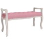 Banco de terciopelo rosa 110x45x60 cm en Bancos | Comprar online en Foru.es