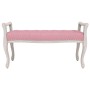 Banco de terciopelo rosa 110x45x60 cm en Bancos | Comprar online en Foru.es