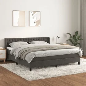 Box spring bed with dark gray velvet mattress 180x200 cm by vidaXL, Beds and slatted bases - Ref: Foro24-3131154, Price: 512,...