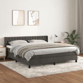 Cama box spring con colchón terciopelo gris oscuro 180x200 cm de vidaXL, Camas y somieres - Ref: Foro24-3131154, Precio: 536,...