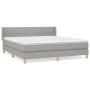 Cama box spring con colchón tela gris claro 160x200 cm de vidaXL, Camas y somieres - Ref: Foro24-3130281, Precio: 496,86 €, D...