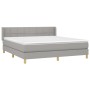 Cama box spring con colchón tela gris claro 160x200 cm de vidaXL, Camas y somieres - Ref: Foro24-3130281, Precio: 496,86 €, D...