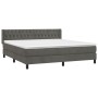 Cama box spring con colchón terciopelo gris oscuro 160x200 cm de vidaXL, Camas y somieres - Ref: Foro24-3131148, Precio: 514,...