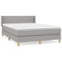 Cama box spring con colchón tela gris claro 140x200 cm de vidaXL, Camas y somieres - Ref: Foro24-3130193, Precio: 420,50 €, D...