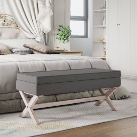 Taburete con almacenaje tela gris oscuro 110x45x49 cm en Bancos para recibidores y almacenamiento | Comprar online en Foru.es