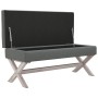 Taburete con almacenaje tela gris oscuro 110x45x49 cm en Bancos para recibidores y almacenamiento | Comprar online en Foru.es