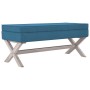 Taburete con almacenaje terciopelo azul 110x45x49 cm en Bancos para recibidores y almacenamiento | Comprar online en Foru.es