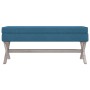 Taburete con almacenaje terciopelo azul 110x45x49 cm en Bancos para recibidores y almacenamiento | Comprar online en Foru.es