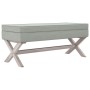 Taburete con almacenaje terciopelo gris claro 110x45x49 cm en Bancos para recibidores y almacenamiento | Comprar online en Foru.