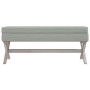 Taburete con almacenaje terciopelo gris claro 110x45x49 cm en Bancos para recibidores y almacenamiento | Comprar online en Foru.