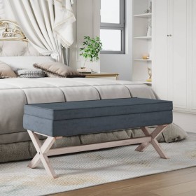 Taburete con almacenaje terciopelo gris oscuro 110x45x49 cm en Bancos para recibidores y almacenamiento | Comprar online en Foru