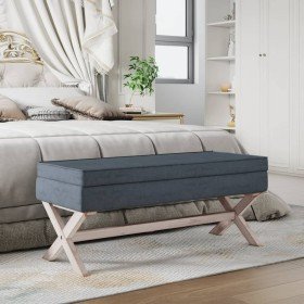 Taburete con almacenaje terciopelo gris oscuro 110x45x49 cm en Bancos para recibidores y almacenamiento | Comprar online en Foru