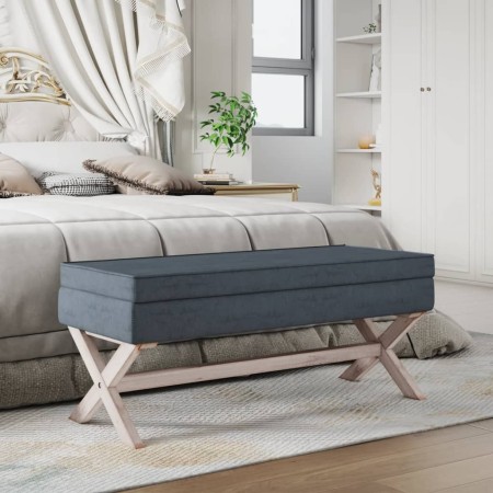 Taburete con almacenaje terciopelo gris oscuro 110x45x49 cm en Bancos para recibidores y almacenamiento | Comprar online en Foru