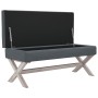 Taburete con almacenaje terciopelo gris oscuro 110x45x49 cm en Bancos para recibidores y almacenamiento | Comprar online en Foru