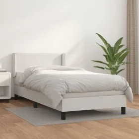 Boxspringbett mit weißer Kunstledermatratze 90x190 cm von vidaXL, Betten und Lattenroste - Ref: Foro24-3130692, Preis: 317,53...