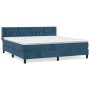 Cama box spring con colchón terciopelo azul oscuro 160x200 cm de vidaXL, Camas y somieres - Ref: Foro24-3131151, Precio: 504,...