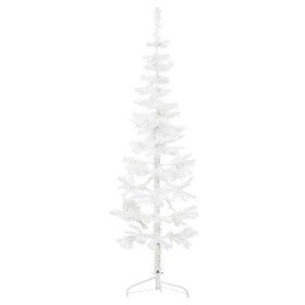 Medio árbol de Navidad artificial con soporte blanco 120 cm en Decoración Festiva y Estacional | Comprar online en Foru.es