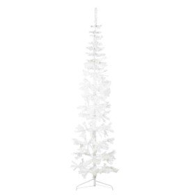 Medio árbol de Navidad artificial con soporte blanco 210 cm en Decoración Festiva y Estacional | Comprar online en Foru.es