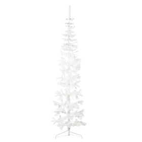 Medio árbol de Navidad artificial con soporte blanco 210 cm en Decoración Festiva y Estacional | Comprar online en Foru.es